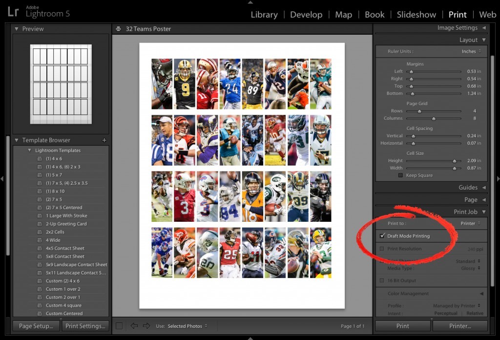 Printing a MultiPhoto Layout? Consider "Draft Mode" Lightroom Killer