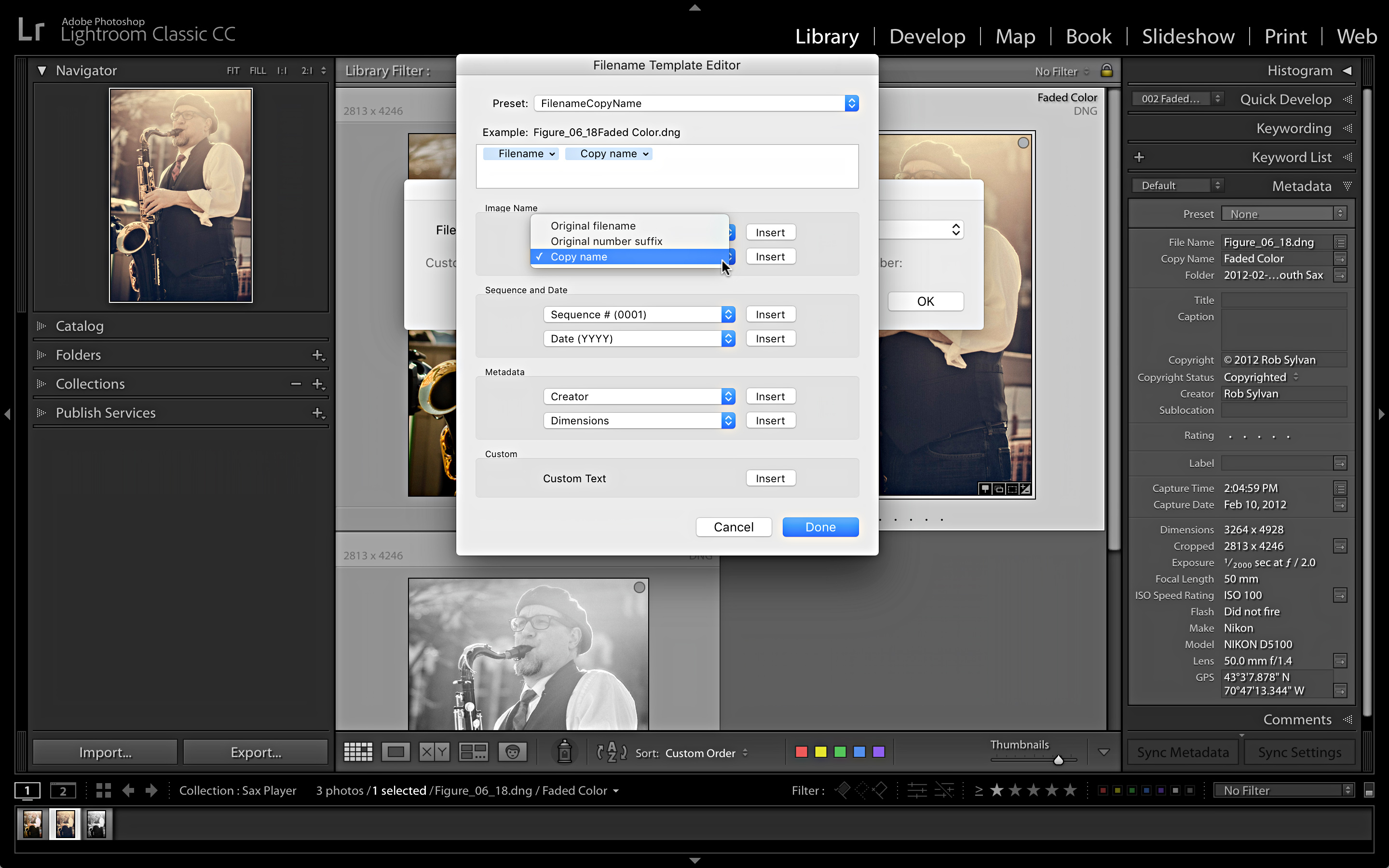 Making Use of the Copy Name Field with Virtual Copies Lightroom