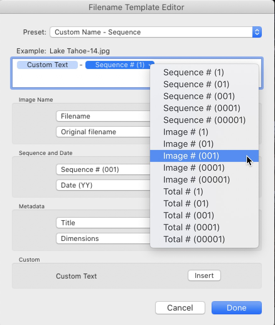 Advanced Naming Options in Lightroom Classic Lightroom Killer Tips