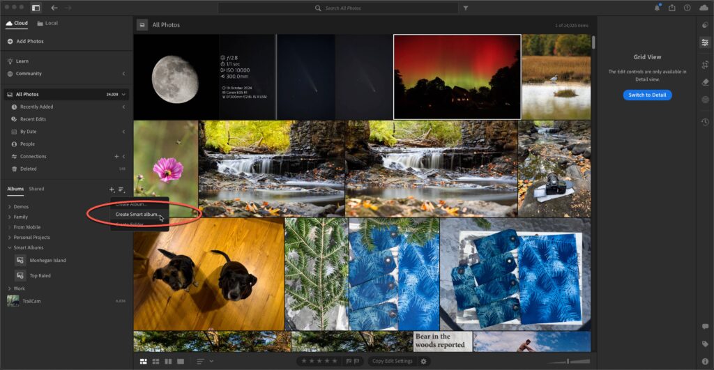 Creating Smart Albums in Lightroom